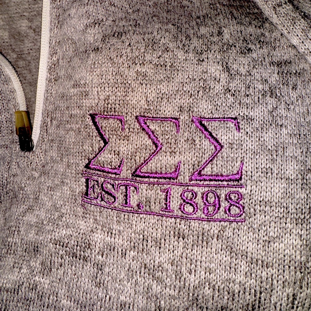 Sigma Sigma Sigma Quarter Zip Charles River Size S